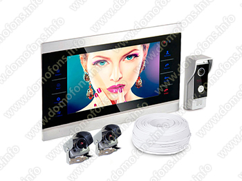 Комплект видеодомофон HDcom S-104 и две аналоговые мини камеры